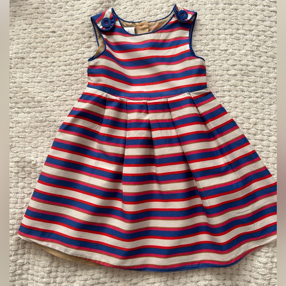 Jasper Conrad striped dress. Size 2-3 . July 4th colors. Button accents/piping
